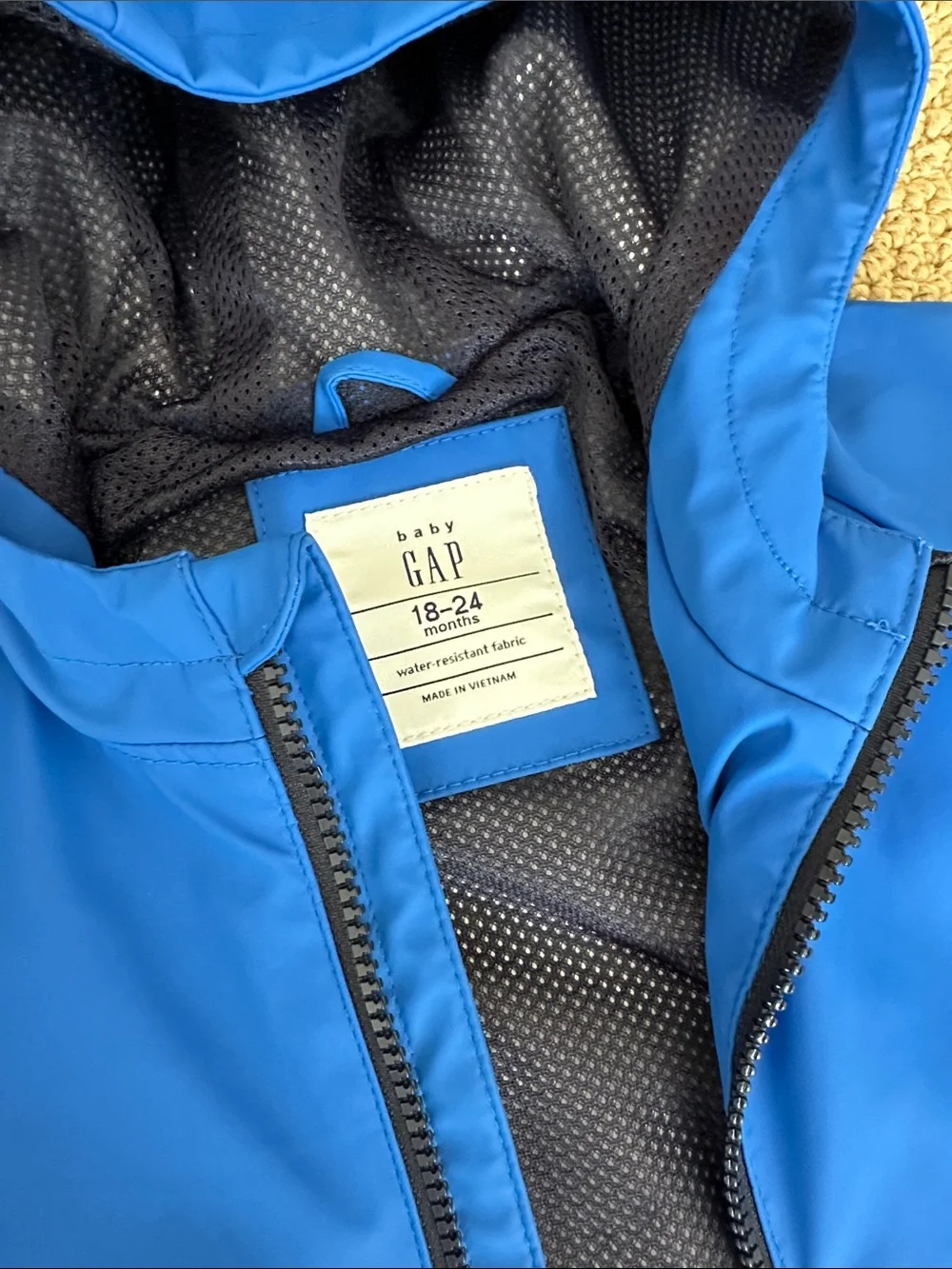 GAP Kids Hooded Rain Jacket in Bright Blue